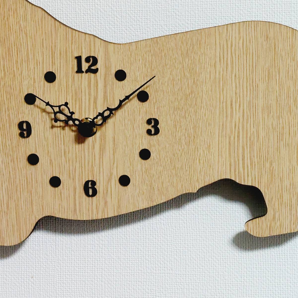 【数量限定値下げ】コーギー 壁掛け時計 ベージュ木目 静音時計