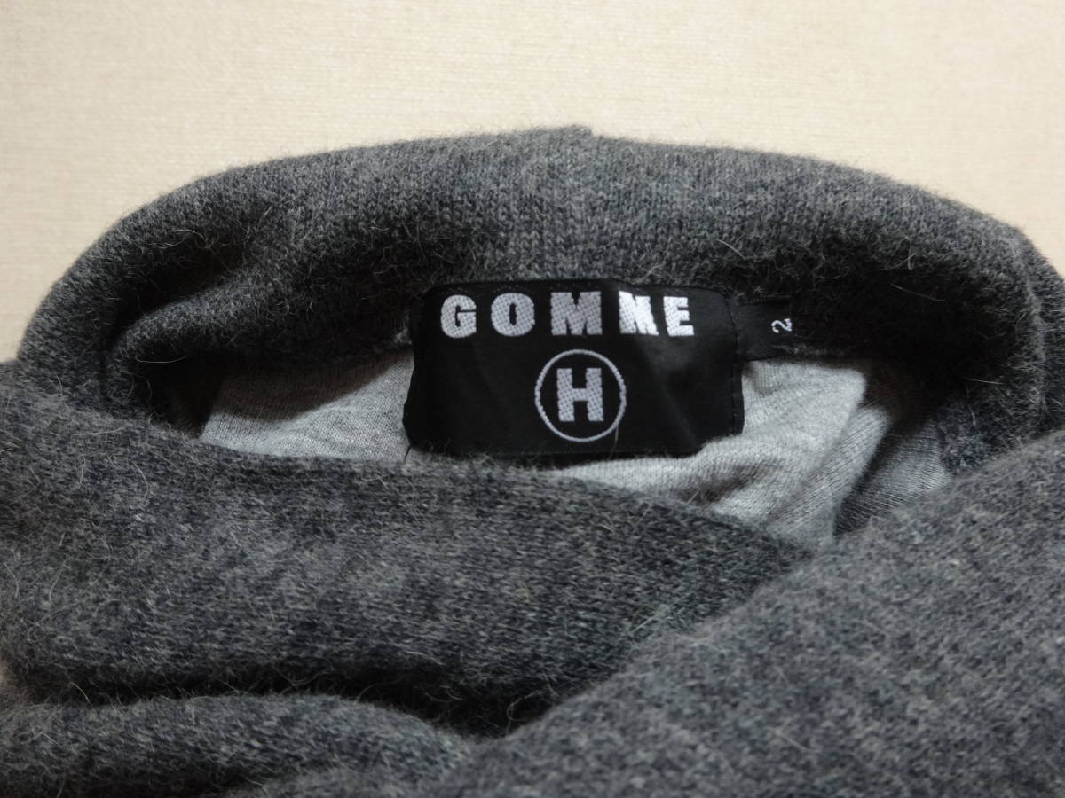 GOMME　HOMME　②　ゴム　オム　フード付き　ベスト　チャコール　グレー　女性もK０　日本製　サイズ　２_画像9