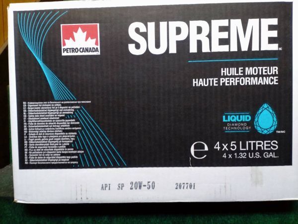 ペトロカナダ シュプリーム SUPREME SP 20W-50 5L 4缶セット 1ケース_画像1