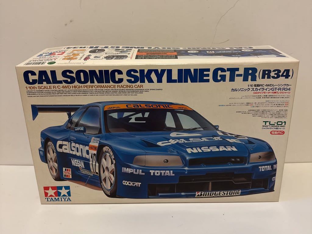 ★レア★希少★タミヤ　1/10 電動RC 4WDレーシングカー　カルソニックスカイラインGT-R(R34) TL-01シャーシ_画像1