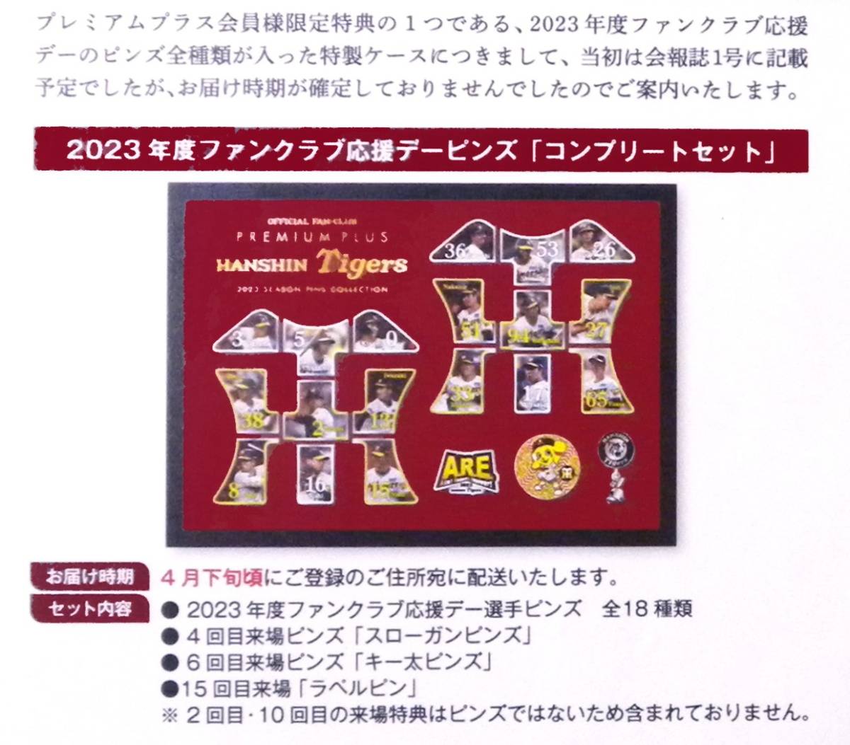 阪神タイガース FC会員限定応援デー ピンズコレクション - 記念グッズ