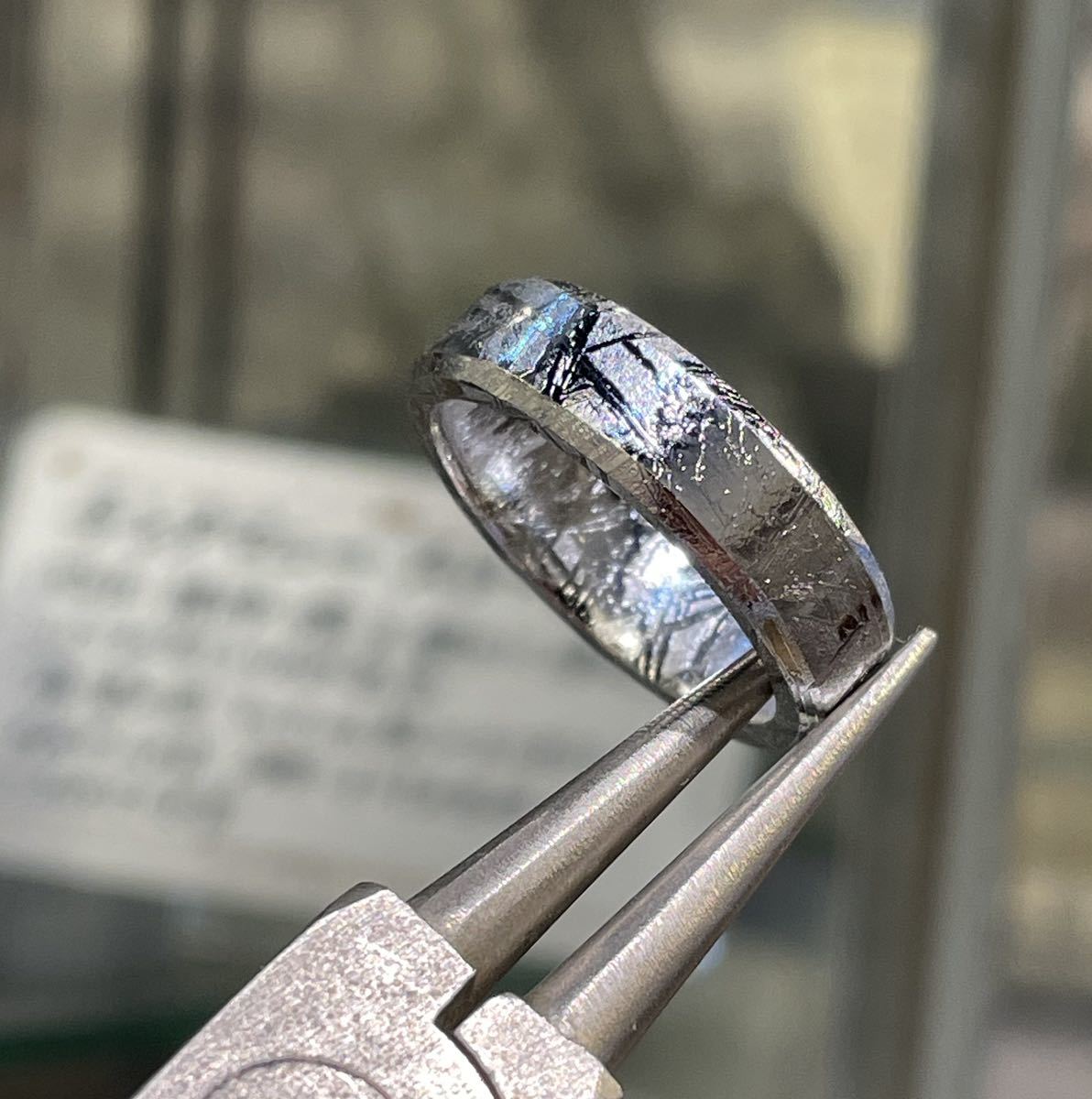 特選！天然ギベオンくりぬきリング16号 ギベオン指輪 鉄隕石 メテオライトの画像3