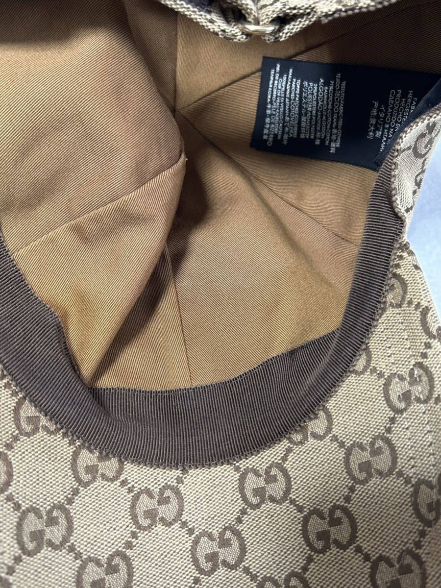 【送料無料◆美品レア】GUCCI キャップ 超希少XLサイズ メンズ 茶 ◆ グッチ 国内正規品 ケリングジャパン取扱品 茶 ブラウン ◆ 安価即決