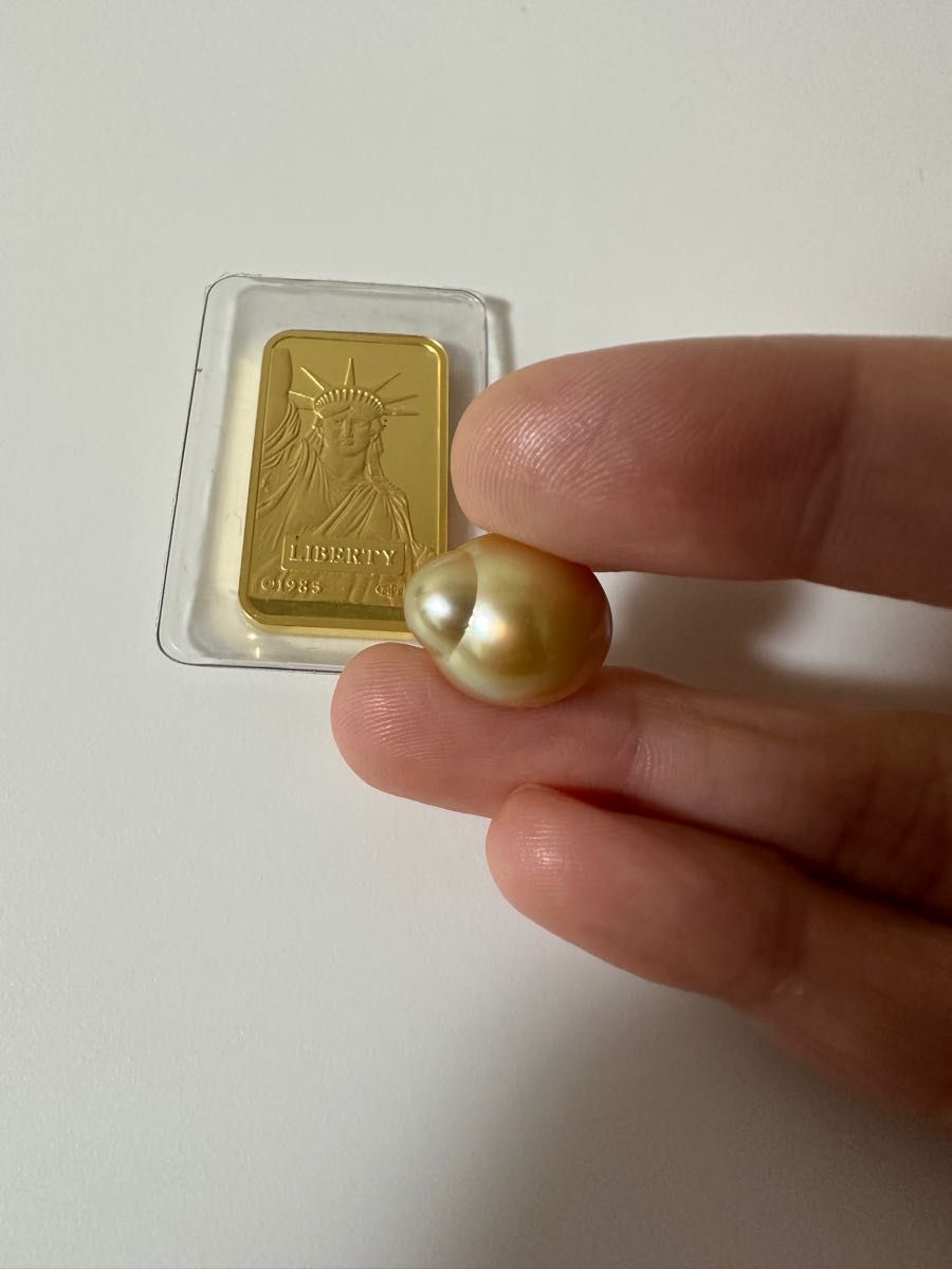 ミャンマー産南洋真珠 ゴールデン ルース無穴|PayPayフリマ