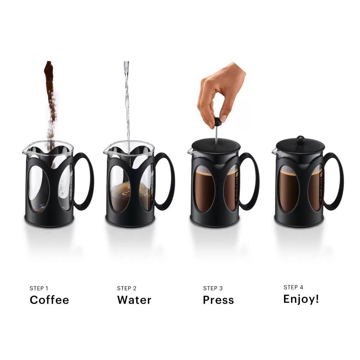 ボダム フレンチプレスコーヒーメーカー 500ml bodum ダブルウォールグラス アッサム 200ml 4個セット ASSAM