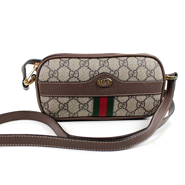 グッチ　オールドグッチ ショルダーバッグ GUCCI ポシェット 茶　ポシェット　斜め掛けかばん　GG柄 q837_画像1