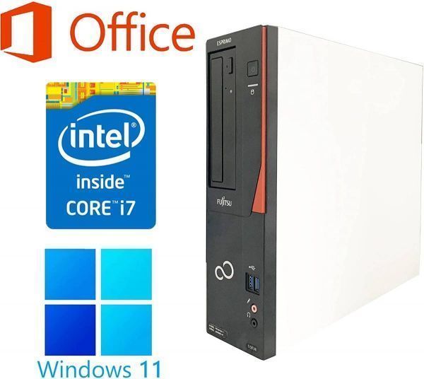 【サポート付き】富士通 D583 Windows11 メモリ:16GB SSD:512GB 22型液晶セット Core i7 Office 2019 & Qtuo 2.4G 無線マウス 5DPIモード_画像2