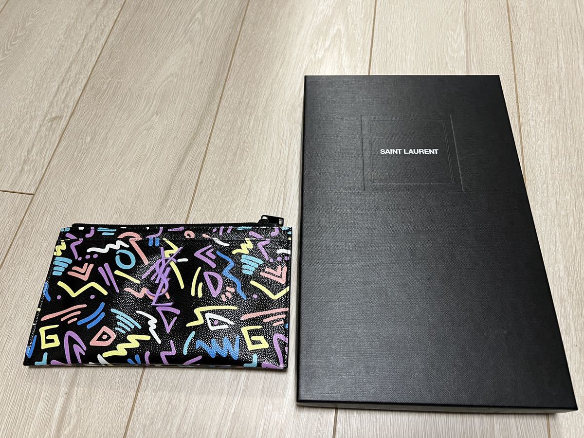 【即決・送料無料・匿名配送】SAINT LAURENT YSL POUCH MONOGRAM サンローラン ポーチ 財布 中古_画像2