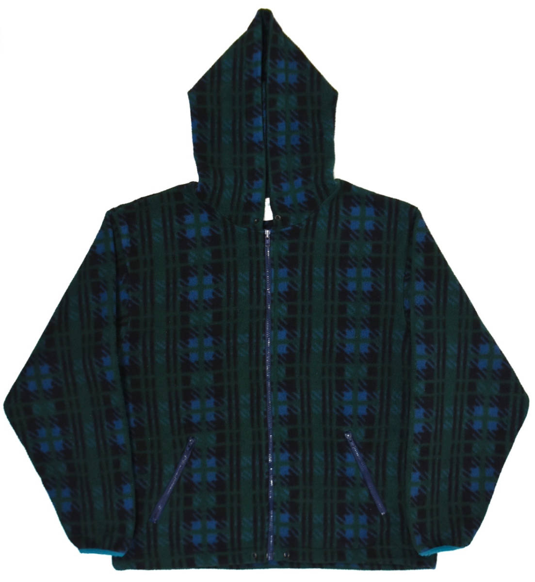 贅沢 L.L.Bean 1990s Fleece グリーン 総柄 パーカ フリースジャケット