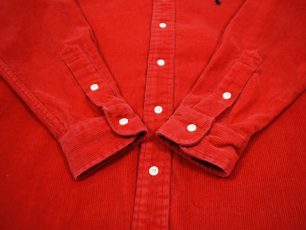 1990s Ralph Lauren BLAIRE L/S Corduroy shirts S(大きめ) Red オールドラルフローレン 長袖コーデュロイシャツ レッド 赤_画像6