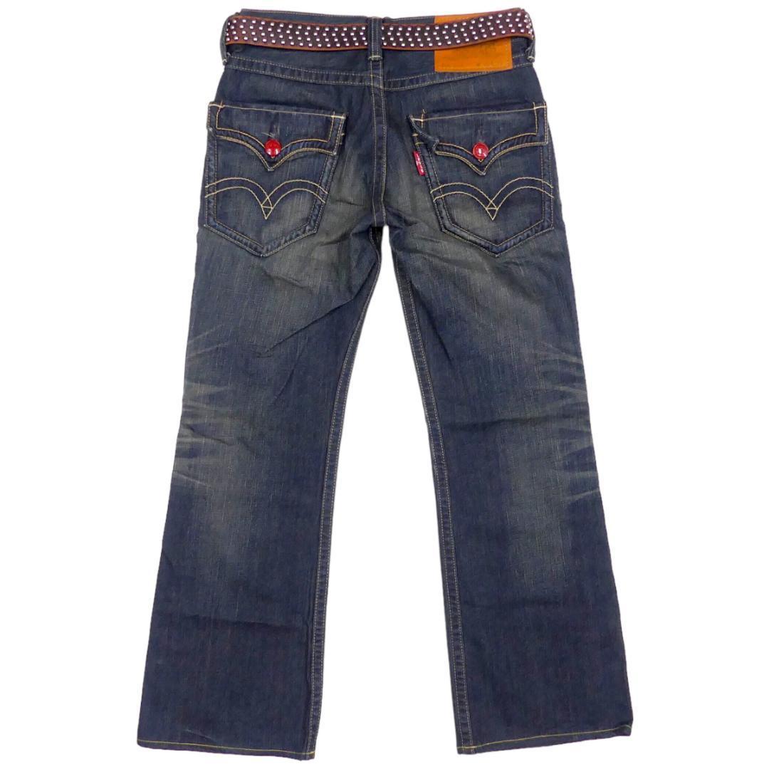 即決★リーバイス 507★W32 ブーツカット ジーンズ Levis 赤ラッカーボタン フラップポケット メンズ デニム フレア ベルボトム ジーパン