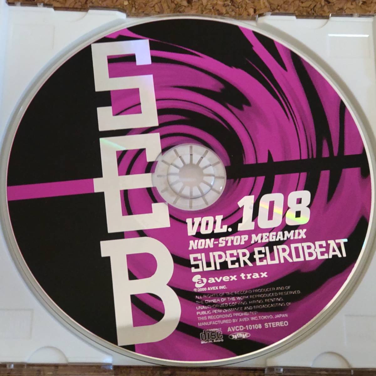 .|CD с лентой super euro beat /Super Eurobeat Vol.108 Non-Stop Megamix 2000 год [AVCD-10108]