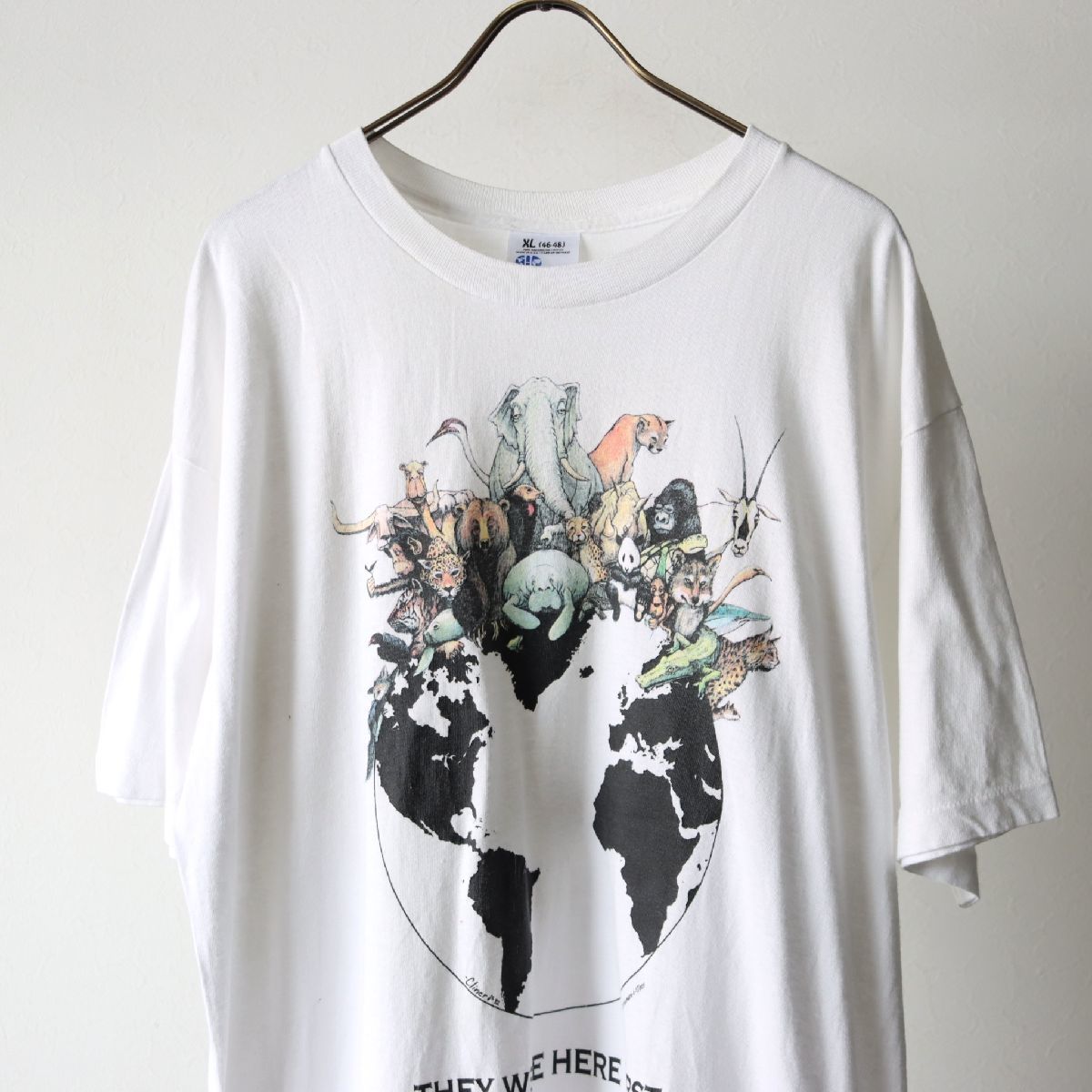 熱販売 USA製 ヴィンテージ ホワイト Tシャツ アニマルプリント