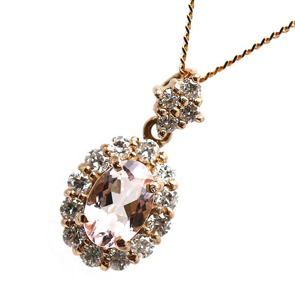 K18PGmoruga Night necklace approximately 45cm 0.44ct diamond 0.24ct 18 gold pink gold 19917