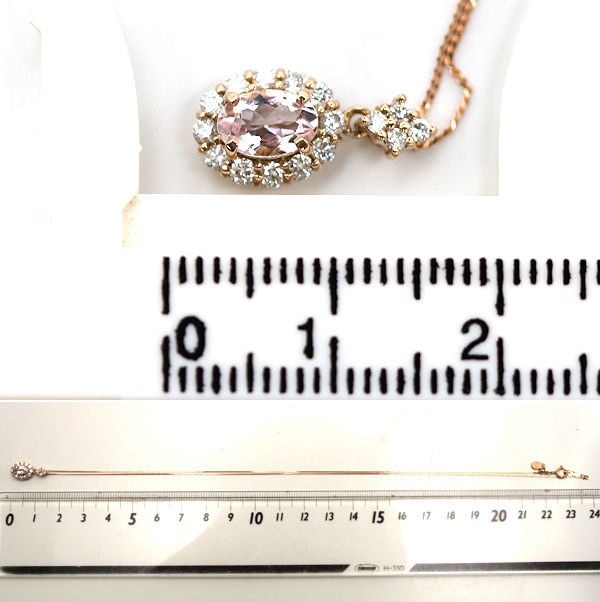 K18PGmoruga Night necklace approximately 45cm 0.44ct diamond 0.24ct 18 gold pink gold 19917