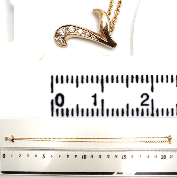 STAR JEWELRY Star Jewelry 7 узор колье примерно 40cm бриллиант 0.03ct K18 18 золотой Gold 19940