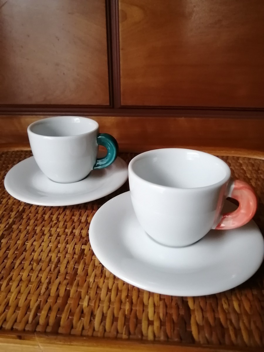 未使用 Le porcellane d'ANCAP デミタス カップ&ソーサー 2客セット