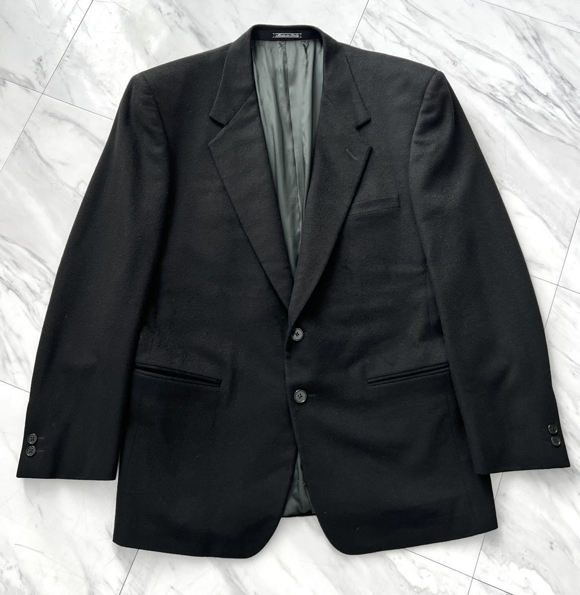 激レア 希少 美品 Gianni Versace 80s vintage カシミヤ ウール テーラード ジャケット 50 ブラック ジャンニ ヴェルサーチ 80年代 初期