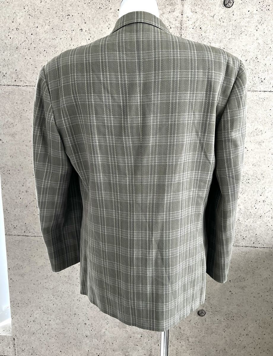 激レア 希少 美品 GIORGIO ARMANI 80s 初期 薄手 チェック柄 ビッグ サイズ テーラード ジャケット 50 XL ジョルジオアルマーニ イタリア製_画像6