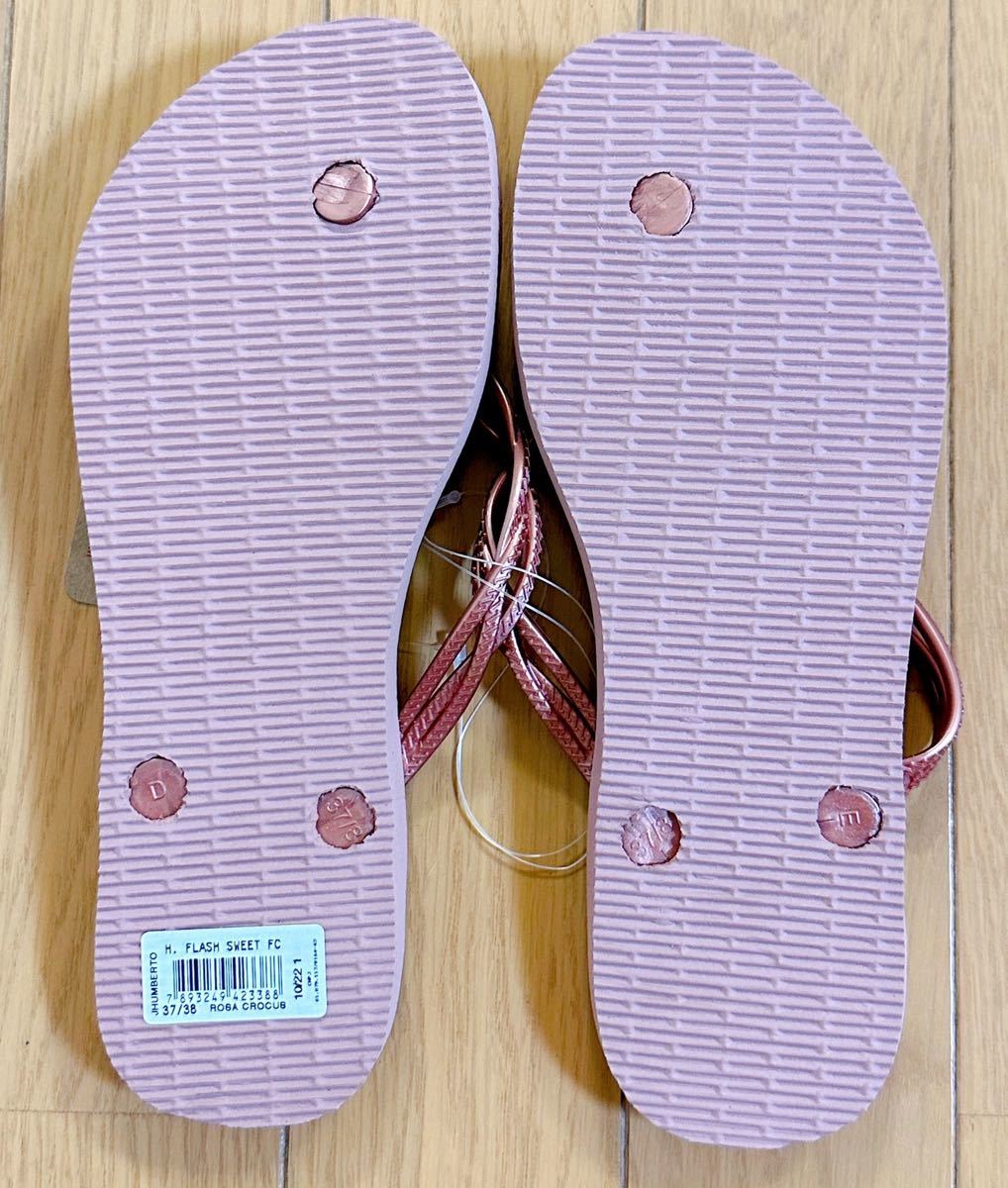 タグ付き　新品未使用品 Havaianas ハワイアナス　ビーチサンダル Flash Sweet ROSA CROCUSカラー　レディース_画像3