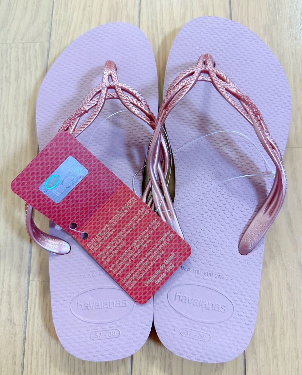 タグ付き　新品未使用品 Havaianas ハワイアナス　ビーチサンダル Flash Sweet ROSA CROCUSカラー　レディース_画像5