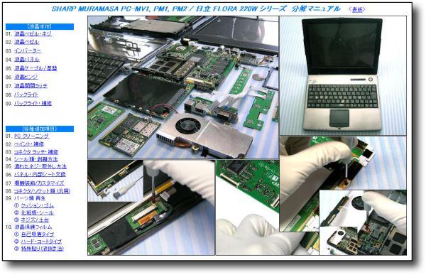 【分解修理マニュアル】 SHARP Mebius PC-MV1 PC-PM1 PC-PM2 ◆_画像2