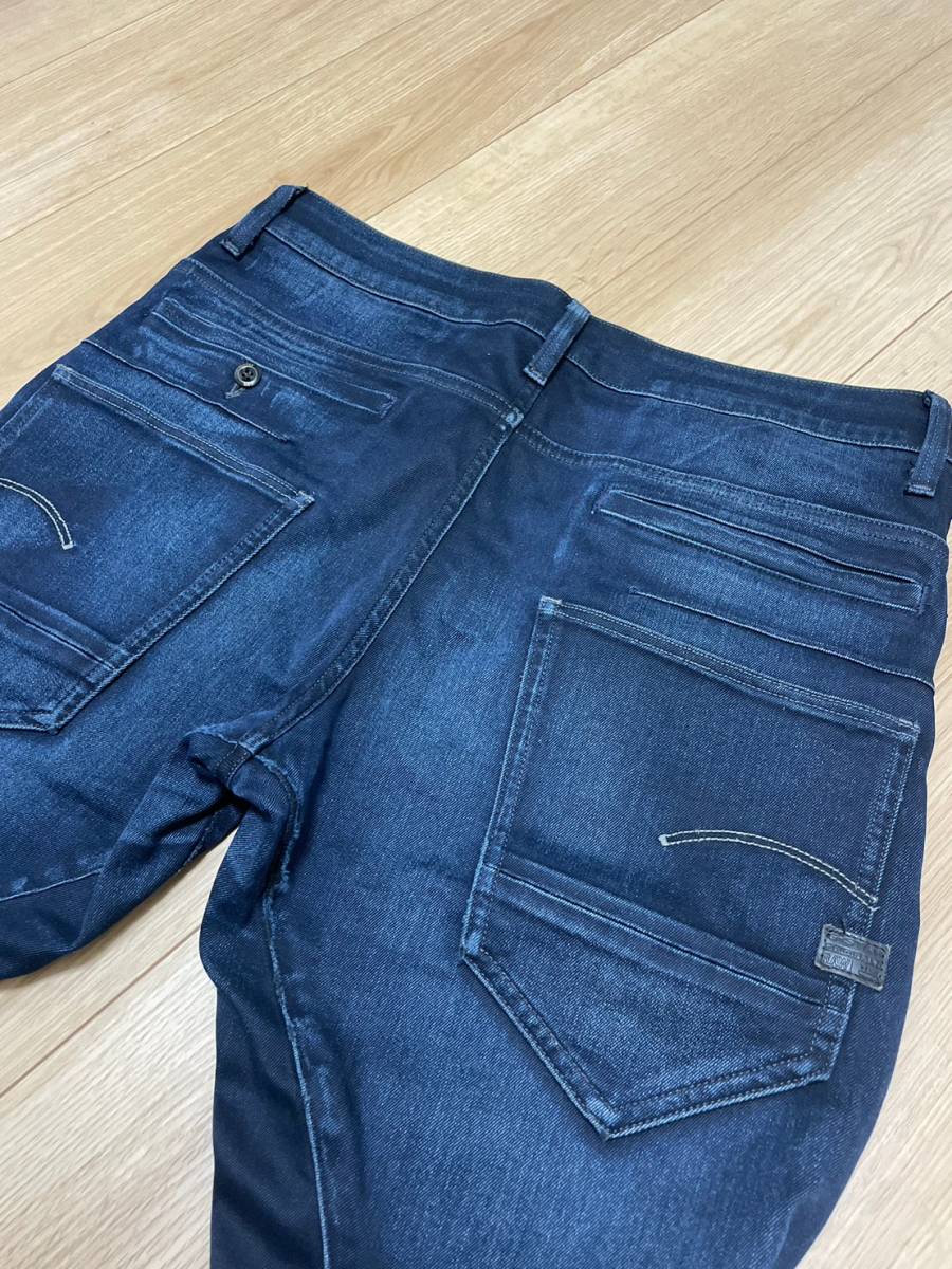 美品☆[G-STAR RAW] D-STAQ 3D SKINNY ストレッチスキニー インディゴデニムパンツ 33 ジースター_画像6