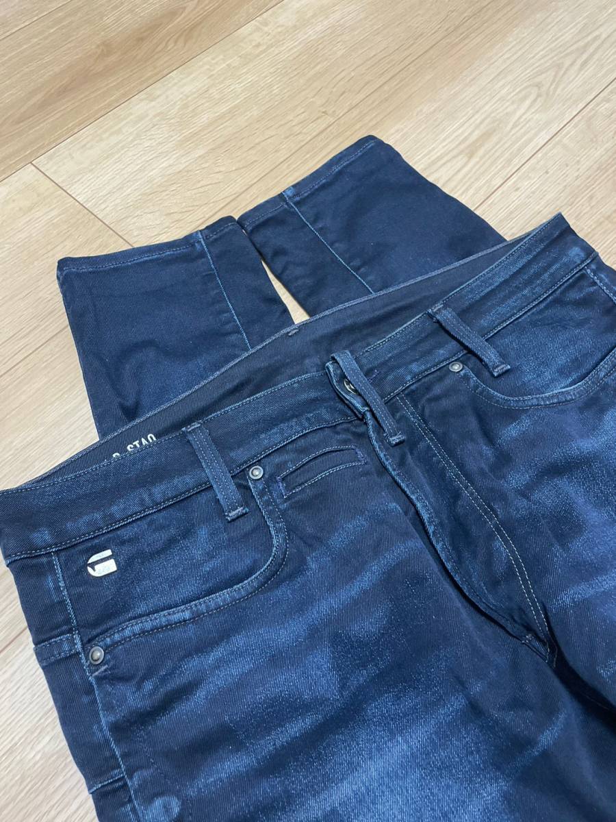 美品☆[G-STAR RAW] D-STAQ 3D SKINNY ストレッチスキニー インディゴデニムパンツ 33 ジースター_画像8