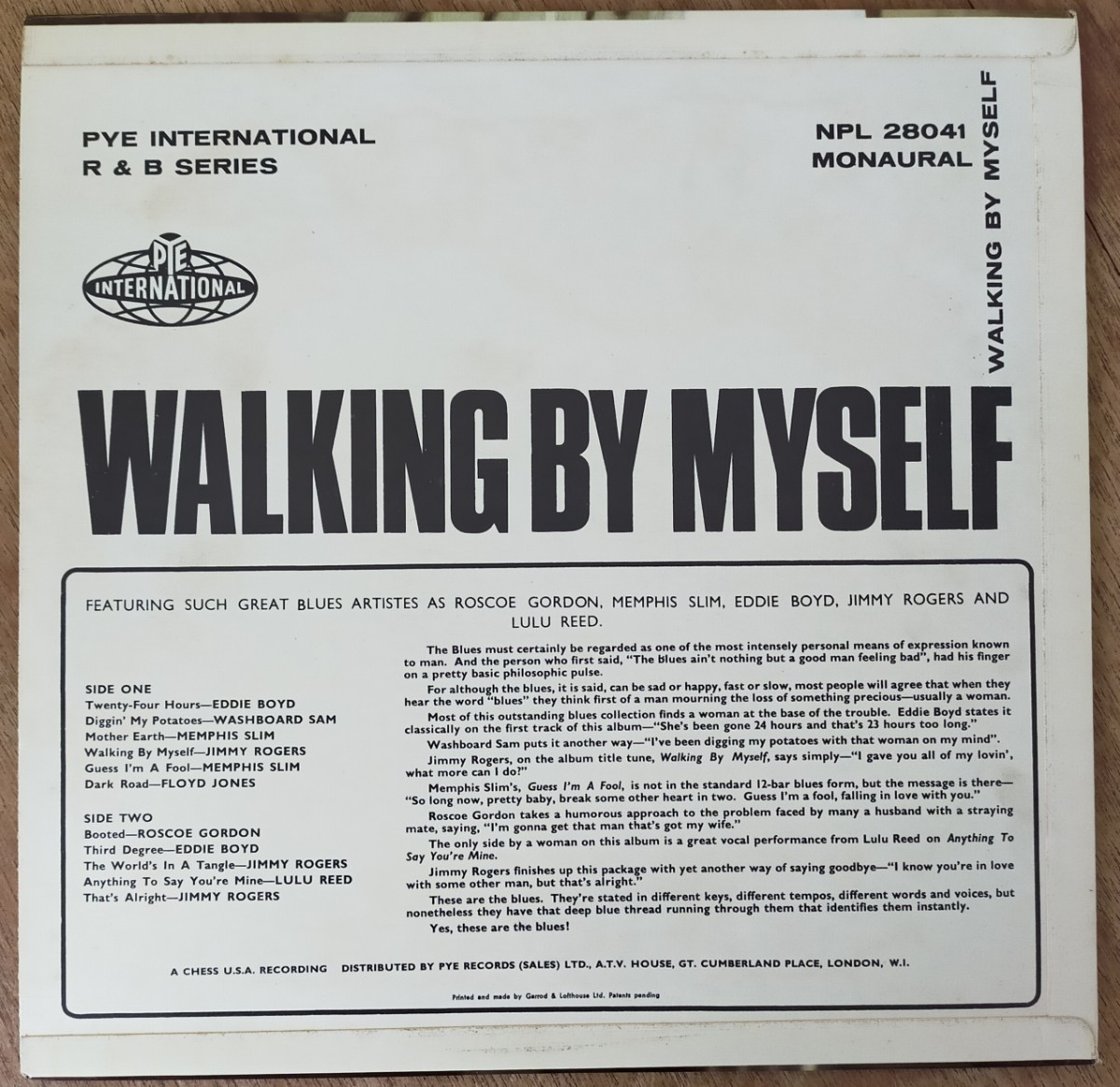 Walking By Myself/英Org./Chessブルースコンピ/Jimmy Rogers/Memphis Slim/Washboard Sam/Rosco Gordon_画像2