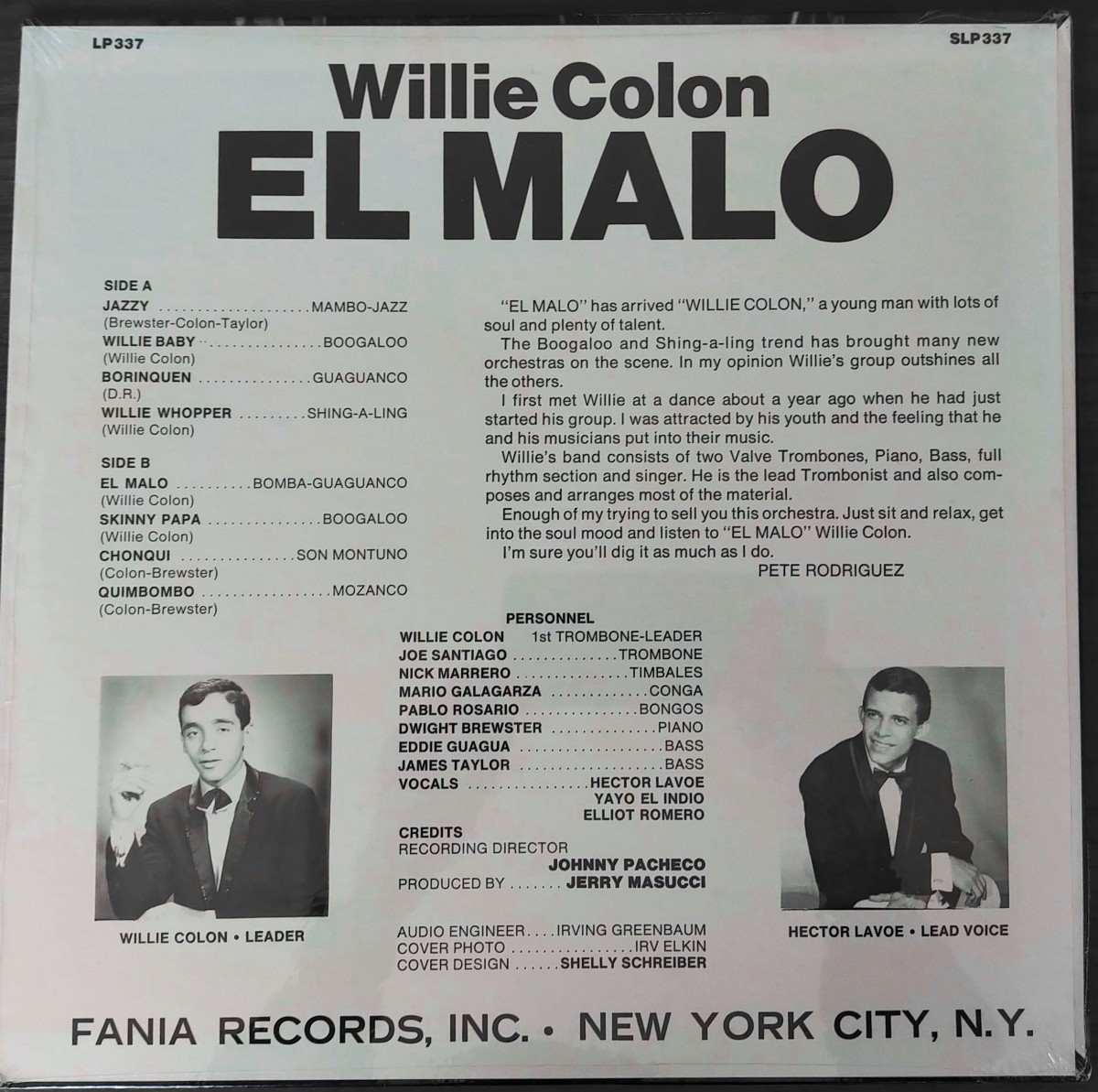 Willie Colon/El Malo/米Fania/1970年代プレス/Salsa の画像2