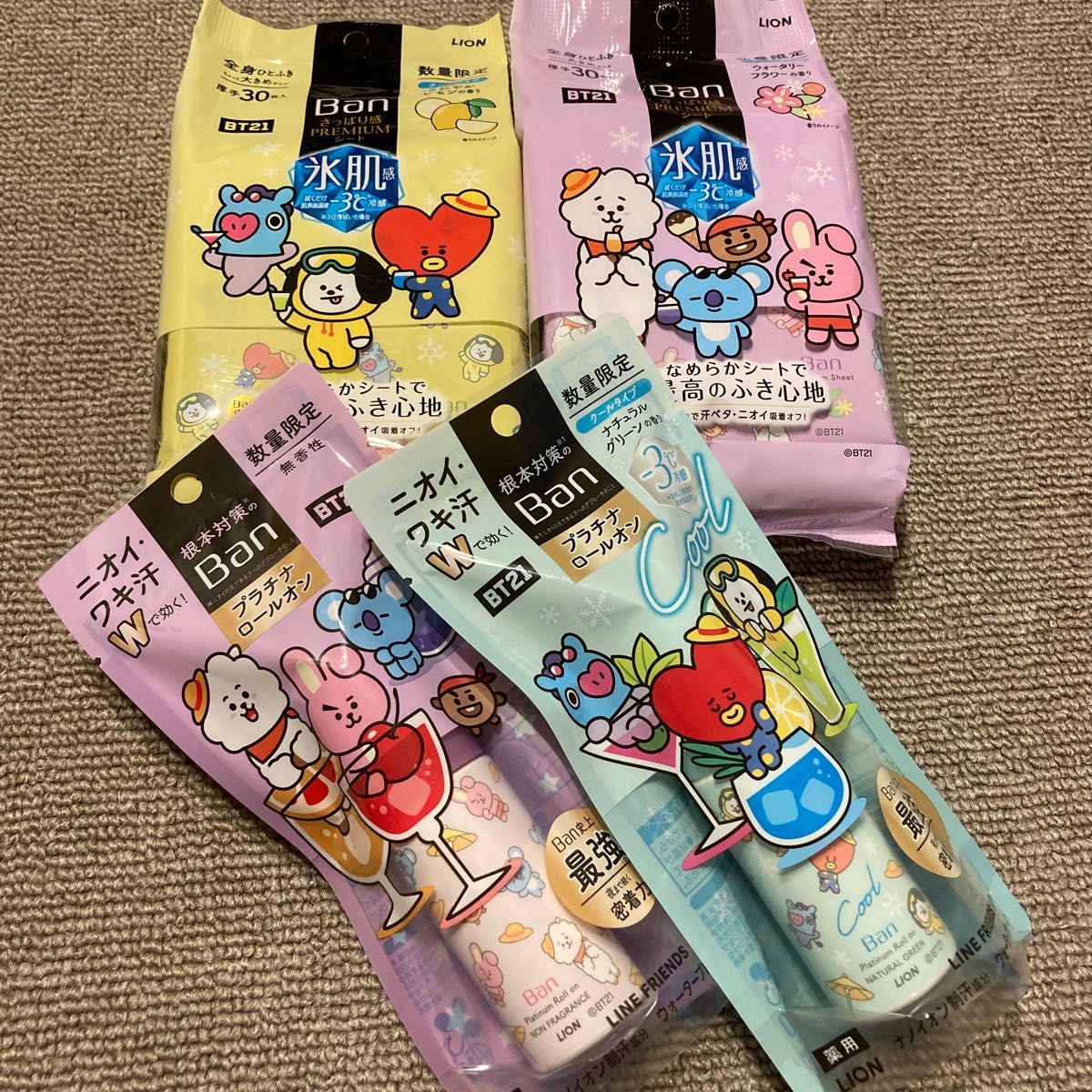 Ban プレミアムシート プラチナロールオン BT21 4点セット|PayPayフリマ