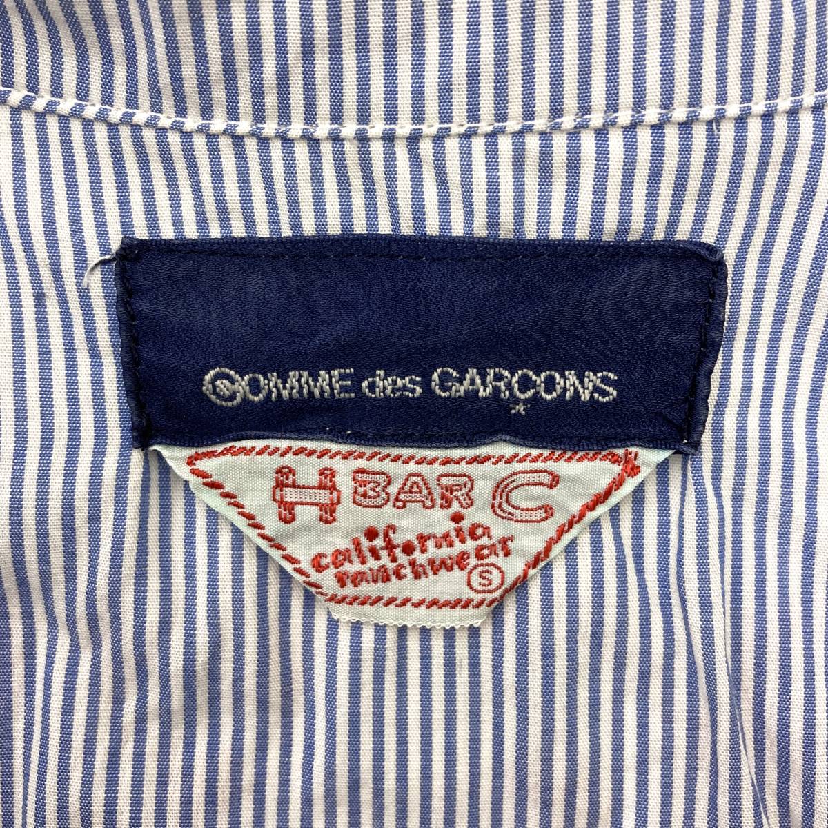 AD1999 Aoyama Comme des Garcons × H BAR C America made long sleeve western shirt fringe embroidery stripe S size 90s VINTAGE archive 1055