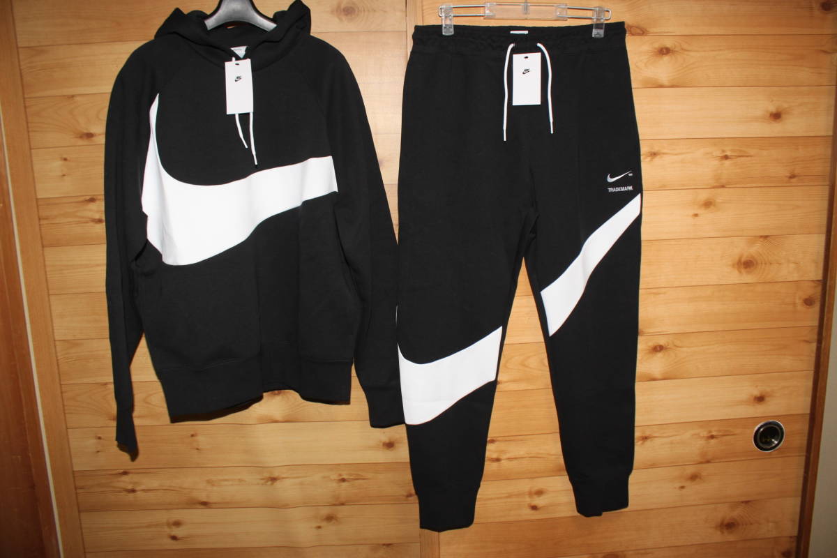 未使用ナイキNIKE メンズXL 黒白 ビッグスウォッシュ テック 未使用ナイキNIKE メンズXL 黒白 ビッグスウォッシュ テック