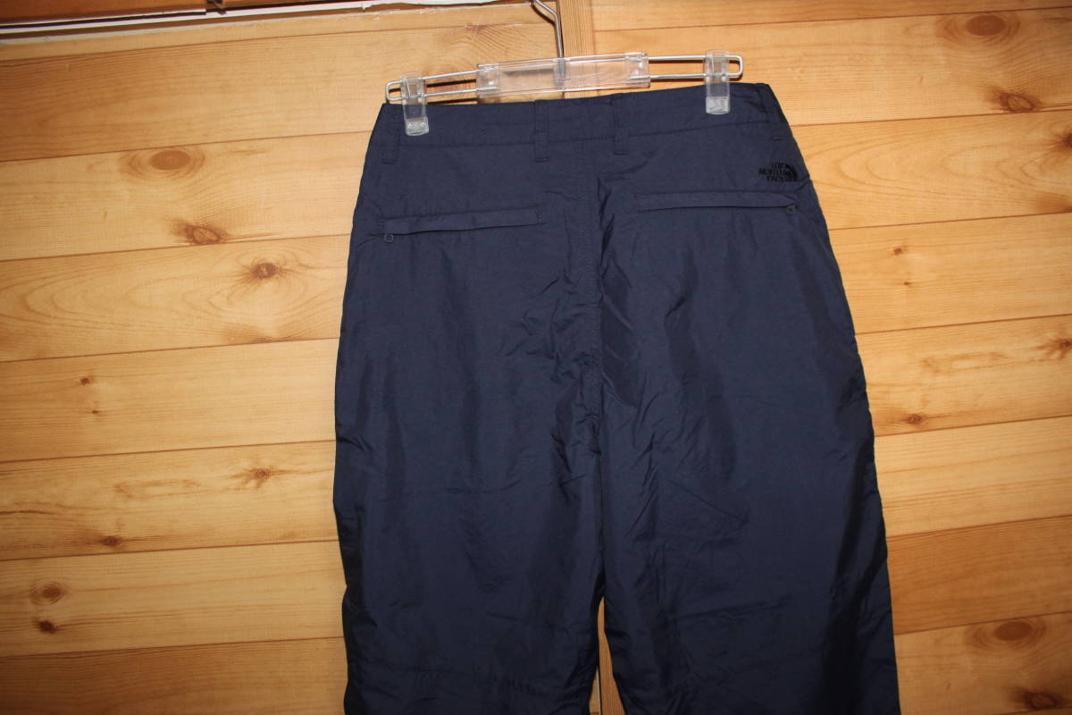  unused North Face lady's L navy blue tuck park wide tei Lee ji- pants wide pants NBW81832