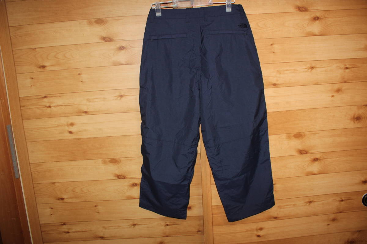  unused North Face lady's L navy blue tuck park wide tei Lee ji- pants wide pants NBW81832