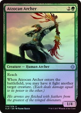 え緑Foil アゾカンの射手 1枚（4枚在庫s 英 良品 XLN）/Atzocan Archer（MTG /イクサラン/Ixalan/）_画像1