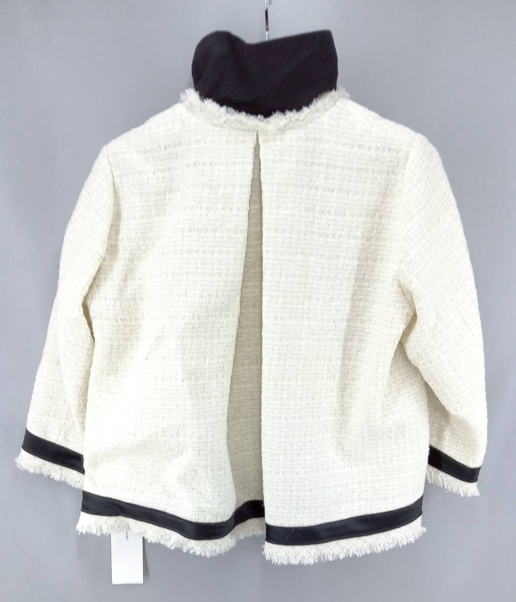 ★ sacai サカイ 22-05983 white tweed ツイード ジャケット サイズ1 S ホワイト 冬_画像2