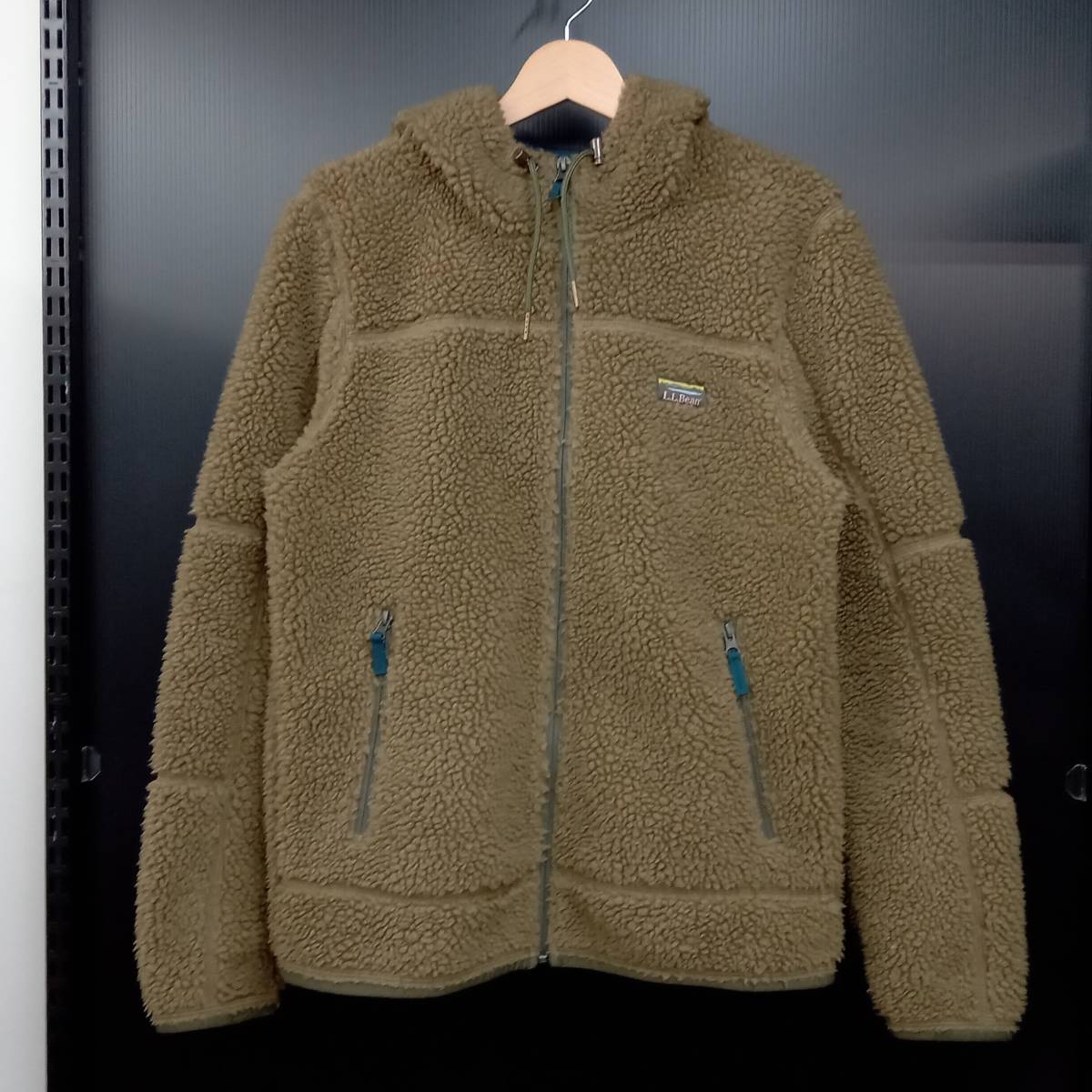 L.L.Bean Mountain Pile Fleece Hoodie エルエルビーン マウンテンパイルフリースフーディー S カーキ 511023 店舗受取可_画像1