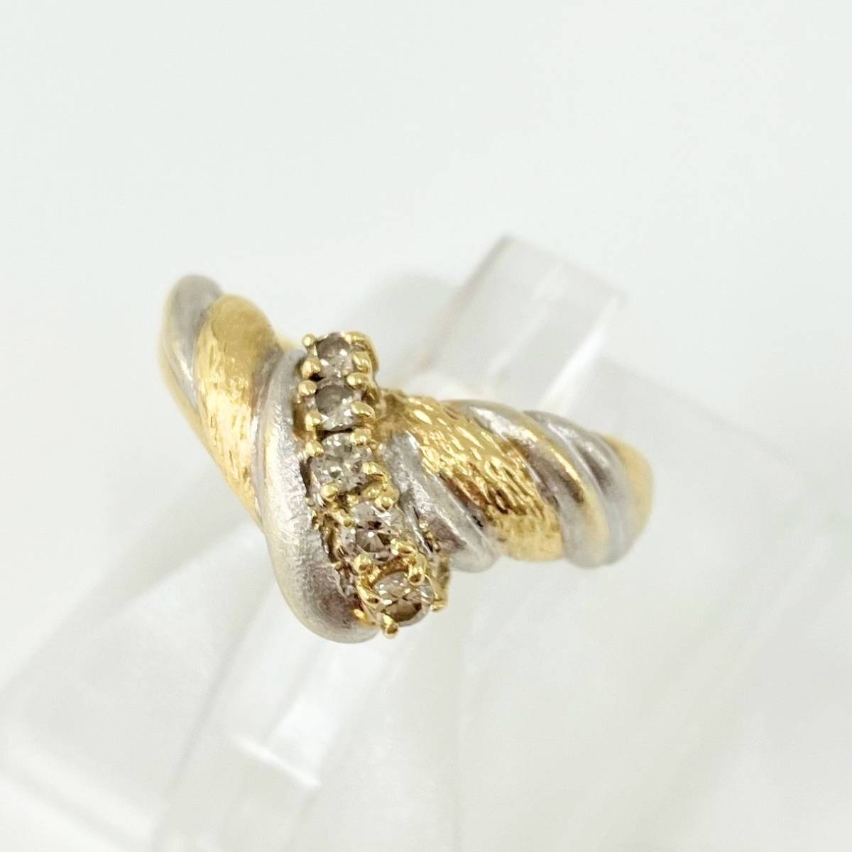 スーパーセール 目玉商品 #10.5 リング K18 0.17ct イエローゴールド 3.7g イエローゴールド