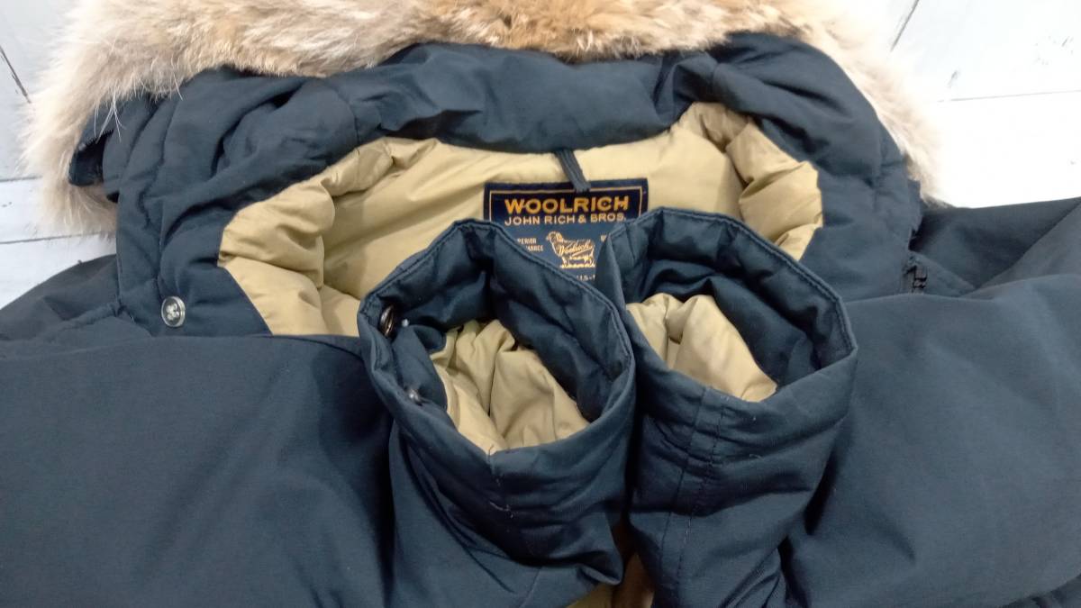 WOOLRICH ウールリッチ ARCTICPARKA アークティックパーカ 1302045 ダウンジャケット カナダ製 メンズ サイズ XS ネイビー 店舗受取可_画像3