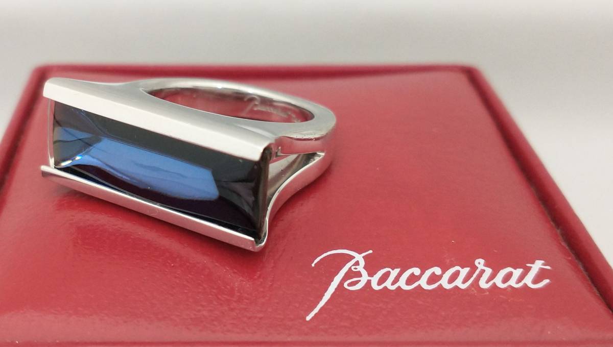 Baccarat バカラ SV925 シルバー リング 8.5号 青系 指輪