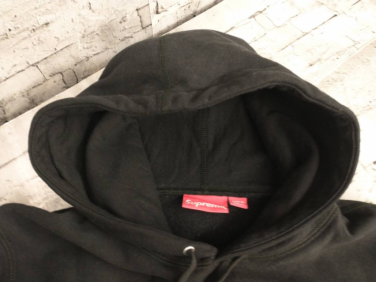 美品 Supreme シュプリーム Small Box Hooded Sweatshirt スモールボックス フーディー パーカー 厚手 裏起毛 カナダ製 サイズM ブラック_画像3
