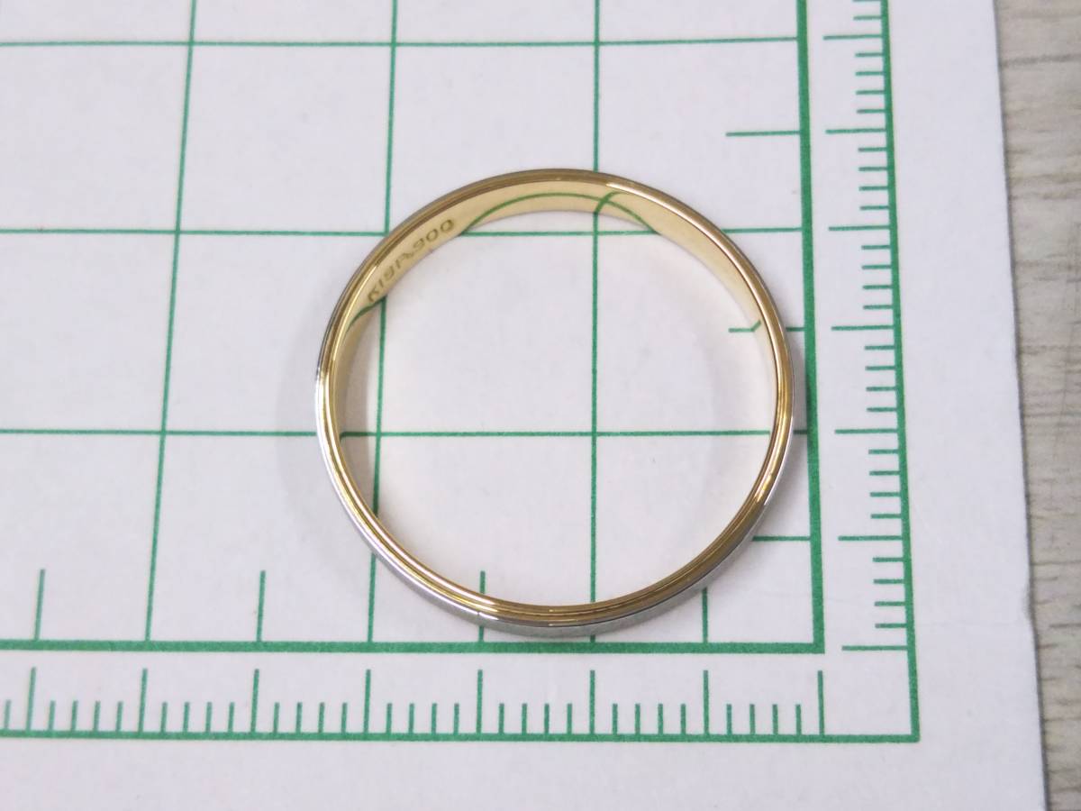 【クリーニング済】K18 Pt900 ゴールド プラチナ リング 総重量約2.9g 約20.5号 メッシュ 柄 デザインリング 指輪の画像7