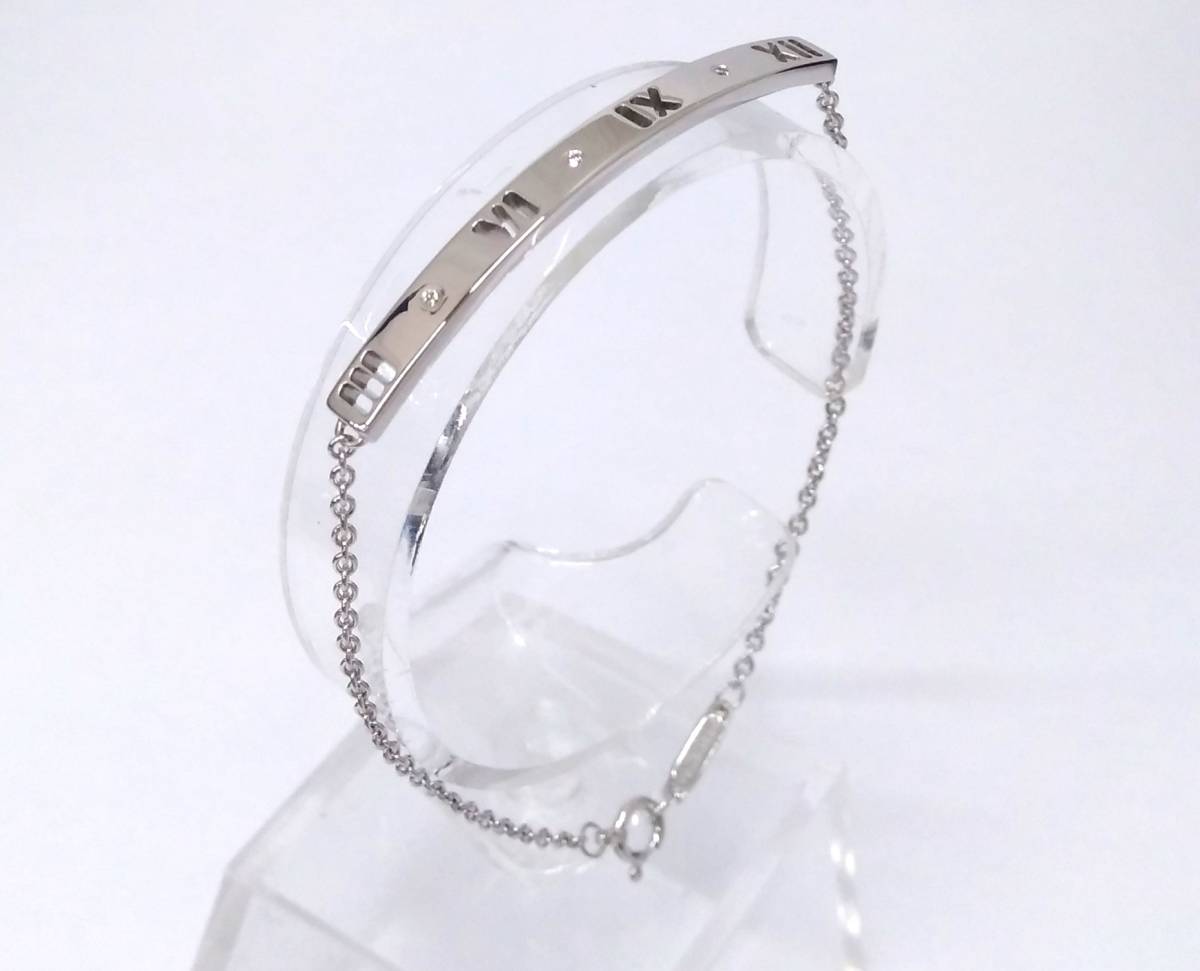 ティファニー Tiffany&Co K18WG ブレスレット アトラス 約17cm 4.4g