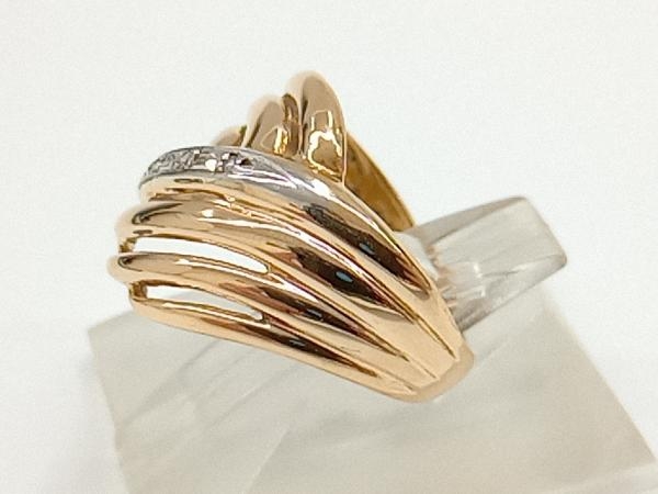 Pt900 K18 プラチナ 約3.9g 指輪 18金 店舗受取可 ダイヤモンド リング
