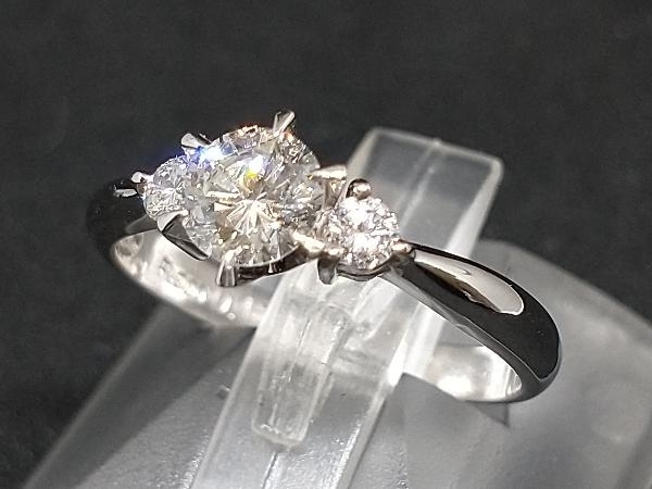 鑑定書付き Pt900 ダイヤモンド デザイン リング 指輪 プラチナ D0.454 0.13ct 3.0g #10 店舗受取可_画像1