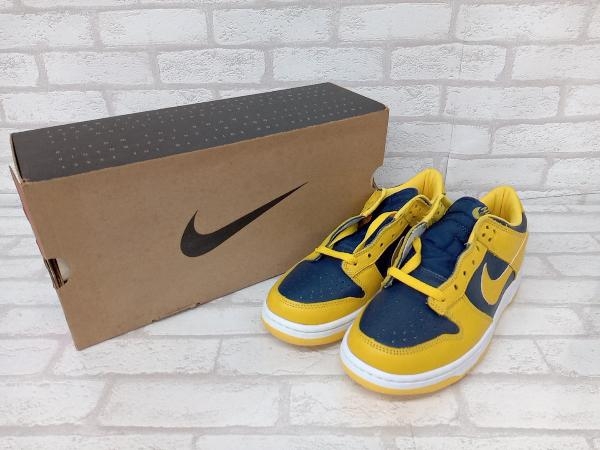 NIKE DUNK LOW 630358-741 ナイキ ダンクロー スニーカー イエロー ネイビー メンズ 27cm 箱あり 店舗受取可