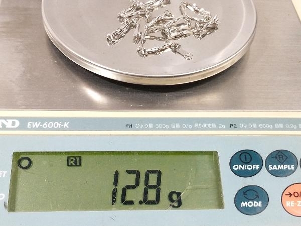 造幣局刻印】Pt850 プラチナ (総12.8g) 42㎝ デザイン ネックレス