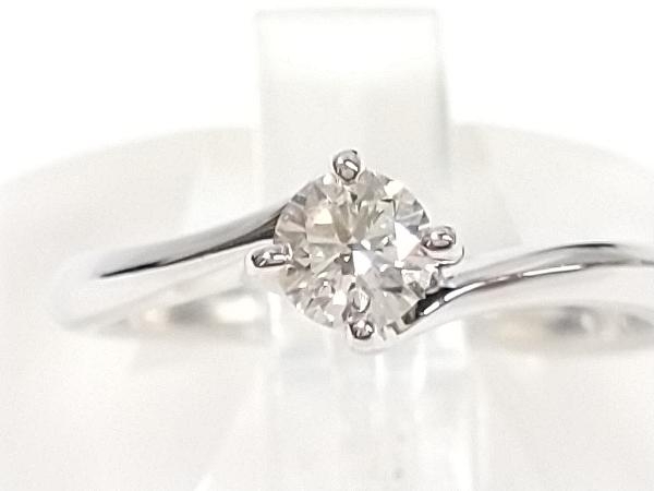 『1年保証』 Pt950(総3.3g) 【鑑定書付き】 【新品仕上済み】 #7.5 指輪 リング 0.23ct ダイヤ プラチナ台
