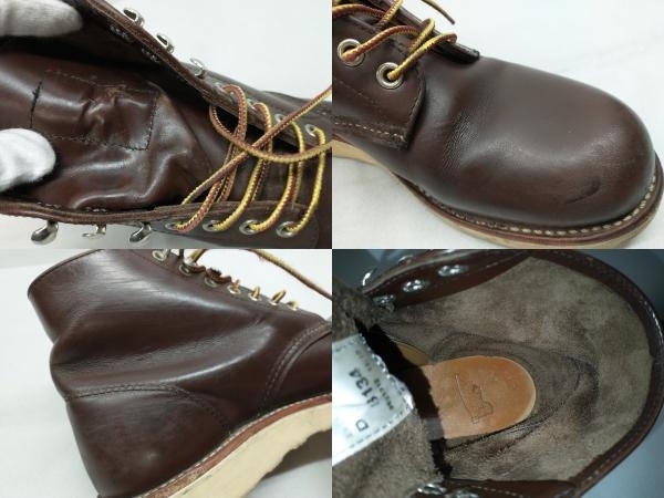 RED WING CLASSIC WORK 6” ROUND-TOE 8134 ワークブーツ レースアップブーツ レザー レディース 23.5cm USA5.5 ダークブラウン USA製_画像8